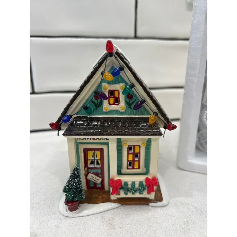 Dept 56 Snow Village Let's Play House Lighted Building 56.55173 Teal Playhouse